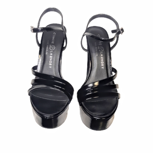 Chinese Laundry Amella Platform Sandal Strapy Buckle chunky block heel Black - Picture 4 of 9